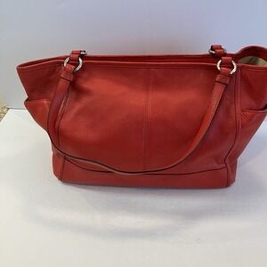 Coach Park Leather Carrie Tote Red  Handbag F29898